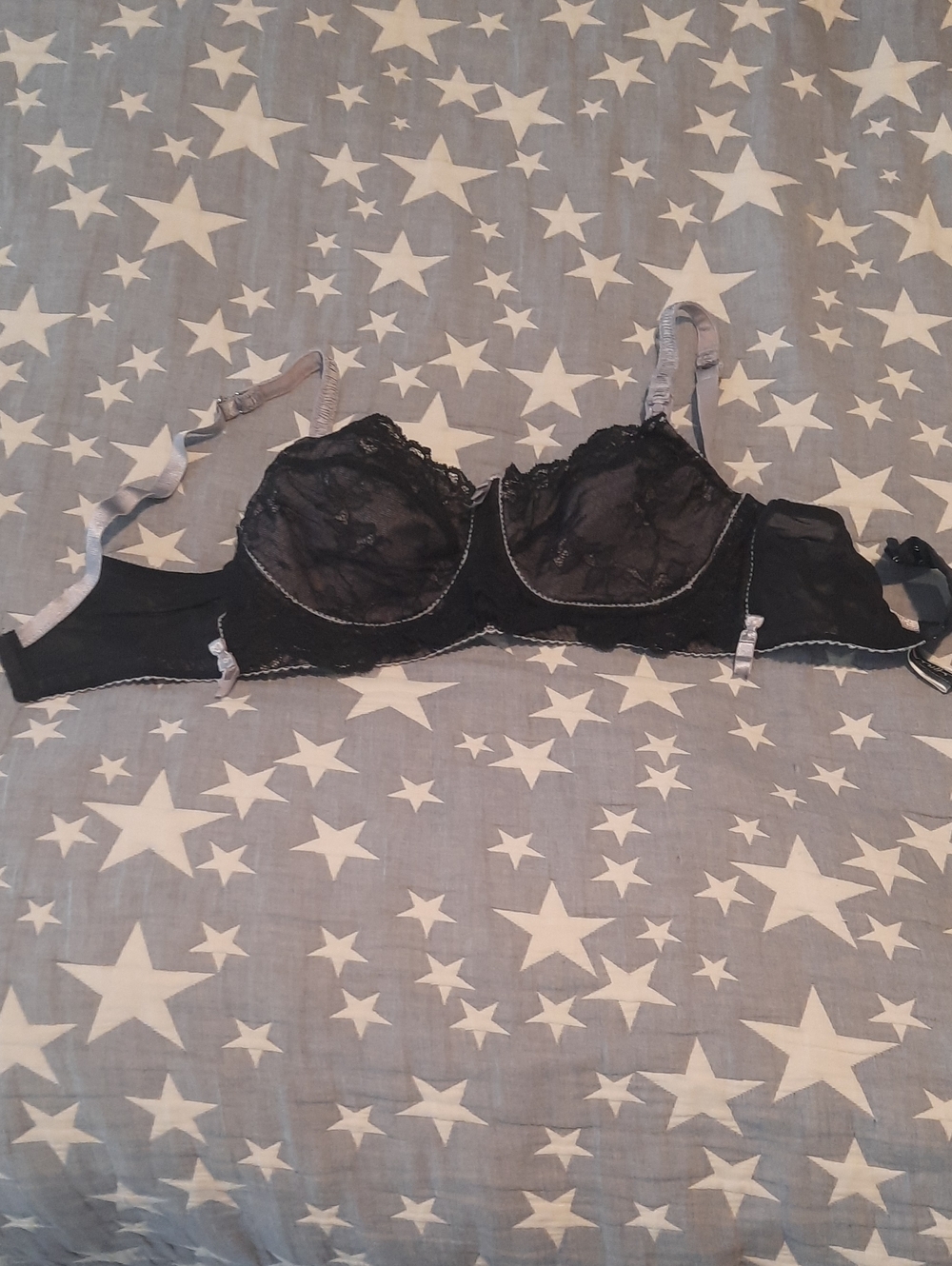 Black Lace Nursing Bra with Contrast Trim - Women Intimates